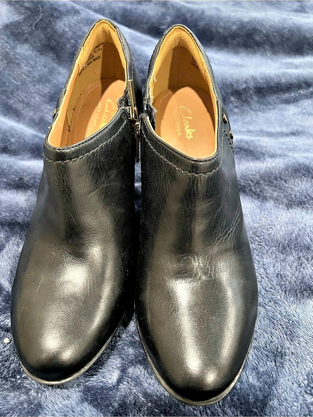 Clarks Lida Palmer Ankle Boots Black Leather